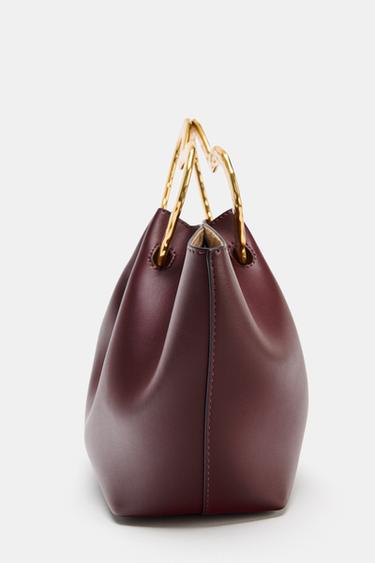 SAC À MAIN ANSE MÉTALLIQUE - Bordeaux de Zara - Image 3