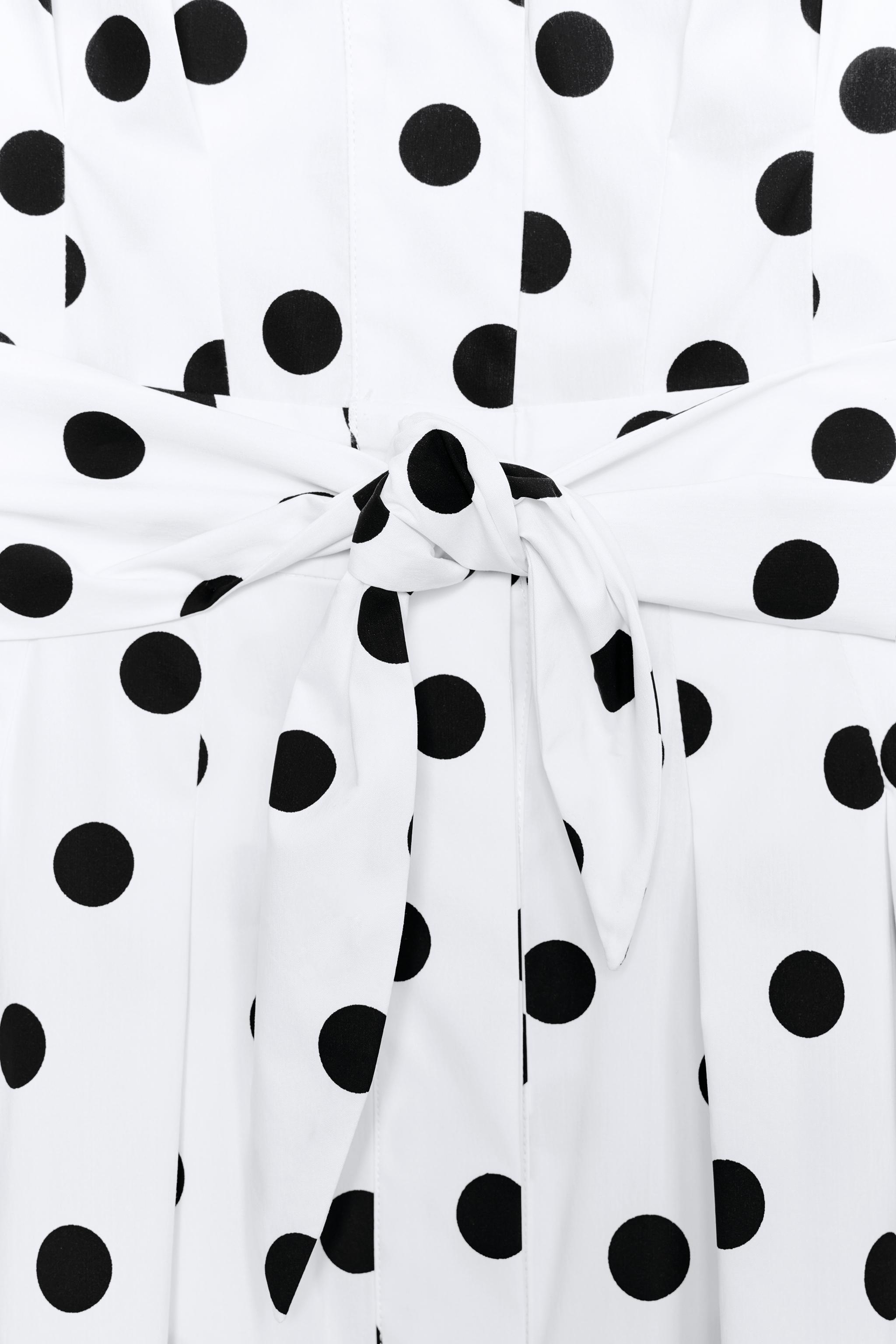 Женские платья Zara POLKA DOT POPLIN MIDI DRESS — фото 9