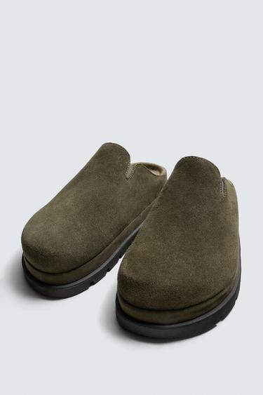 SABOTS EN CUIR ÉPAIS - Vert de Zara - Image 4