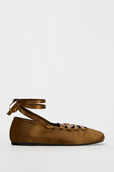 Zara TIED FLATS - Ocher