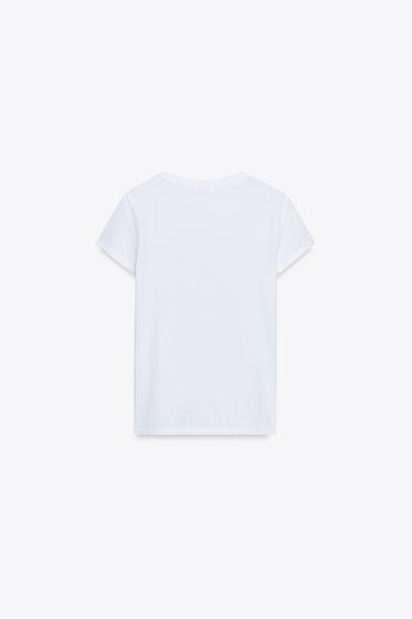 T-SHIRT EFFET DÉLAVÉ - Blanc de Zara - Image 5
