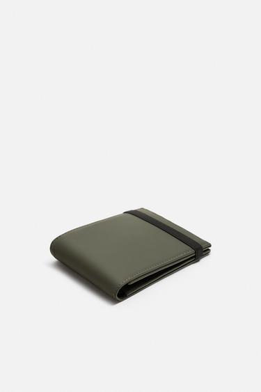 RUBBERISED WALLET - Khaki Green by Zara - Image 1