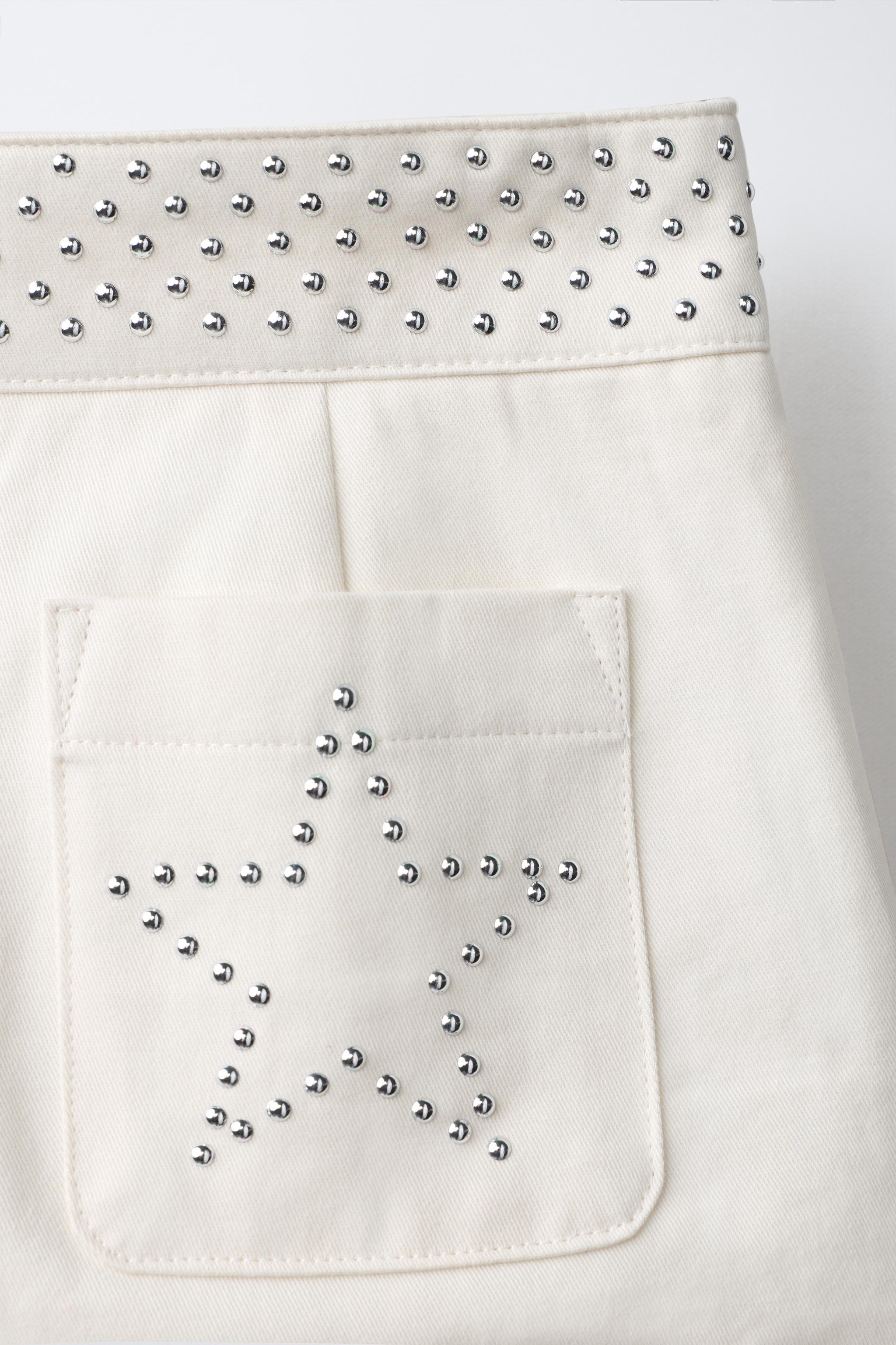 Детские шорты Zara STUD AND STAR DETAIL SHORTS — фото 5