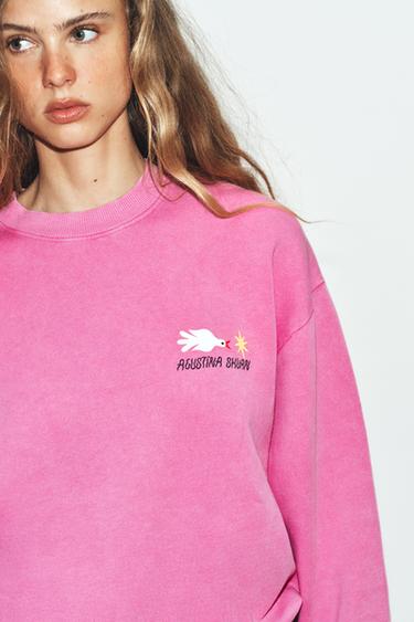 AGUSTINA SHUAN FADED PRINT SWEATSHIRT - Pink by Zara - Image 1