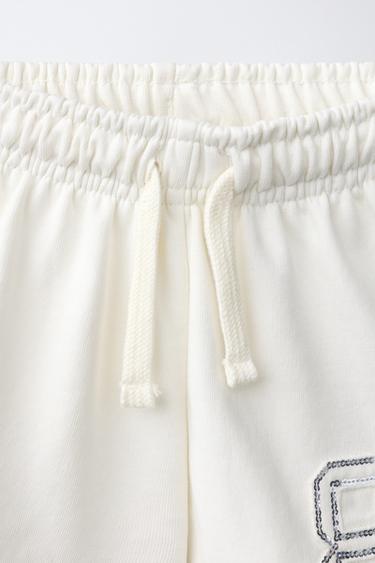 BERMUDA SHORTS WITH SEQUIN NUMBER PATCH - Ecru by Zara - Image 2