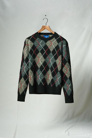 ARGYLE JUMPER 100% CASHMERE AARON LEVINE X ZARA - Black by Zara