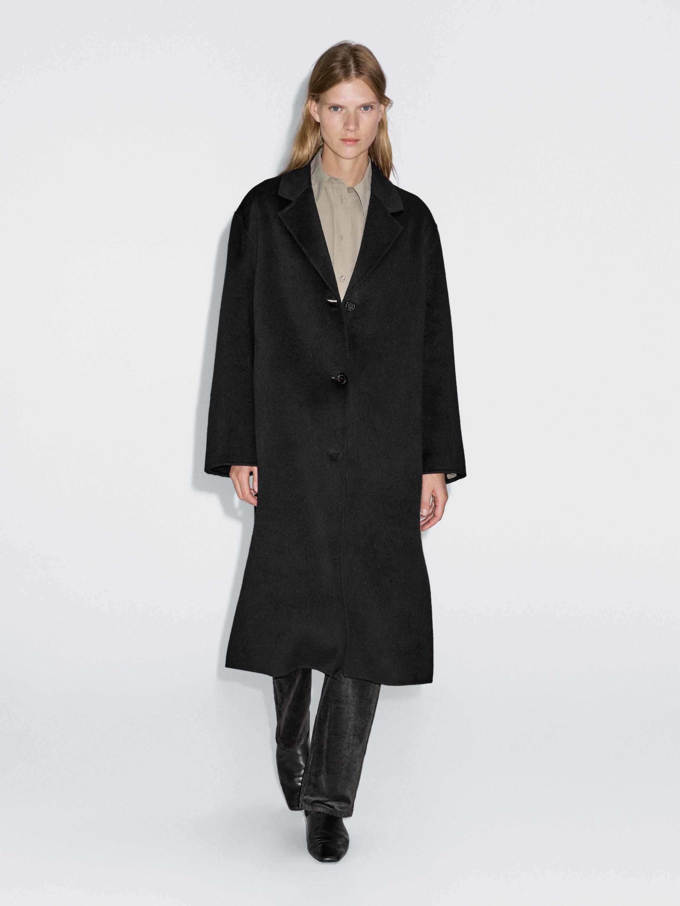 Long wool blend coat