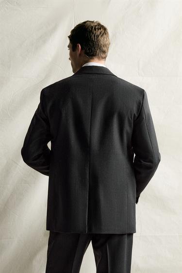 MANTECO® 100% WOOL STRIPED SUIT BLAZER — Anthracite grey 2