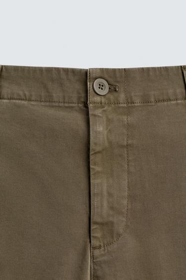 PANTALON STRAIGHT FIT SERGÉ - Kaki foncé de Zara - Image 8