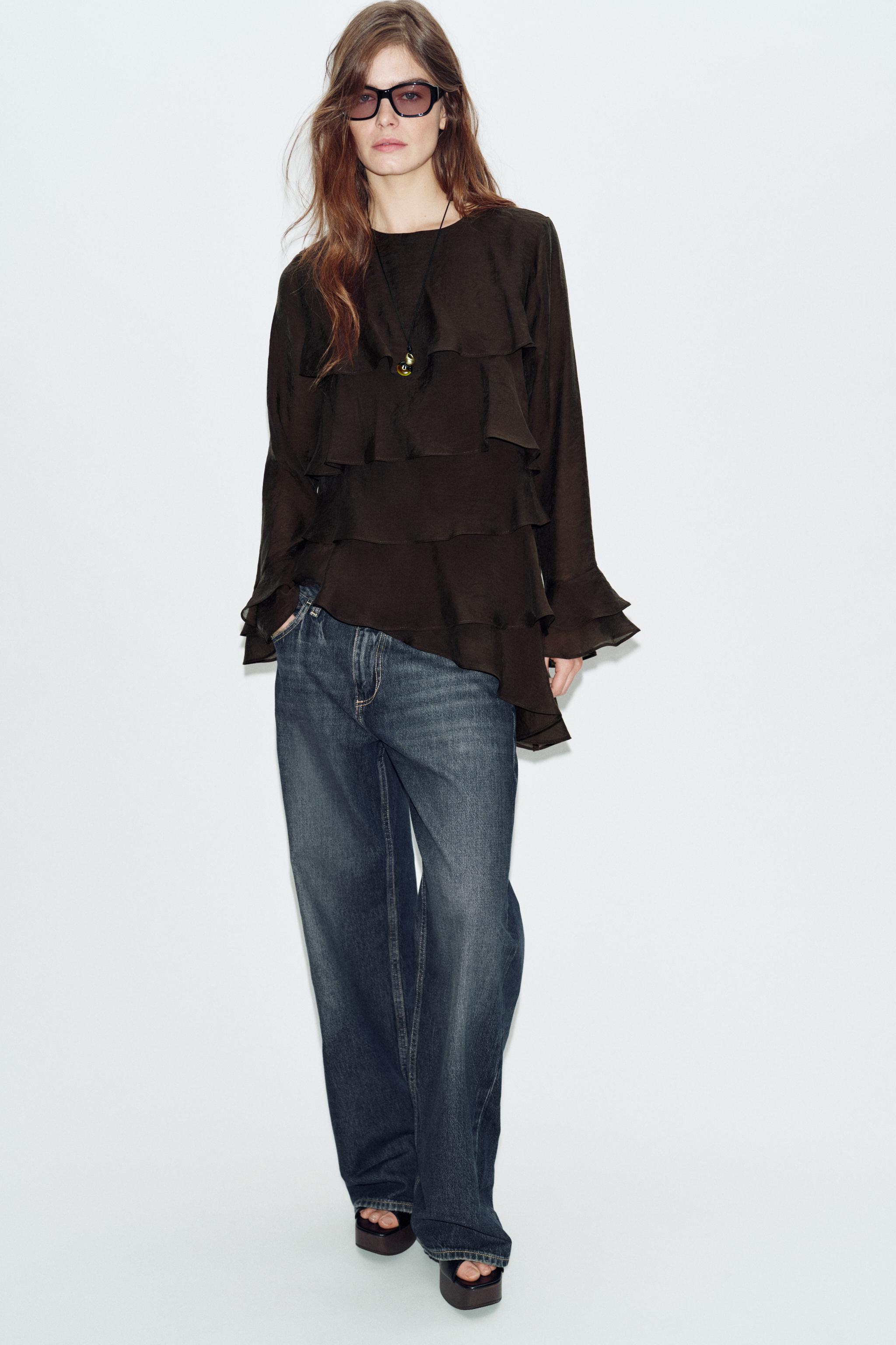 ASYMMETRIC RUFFLED TOP