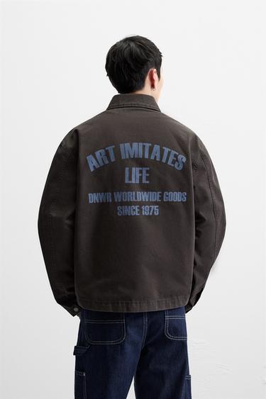 JACKET WITH CONTRAST EMBROIDERY - Brown by Zara - Image 2