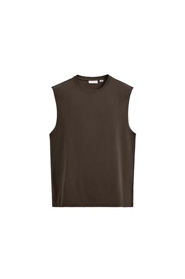 CAMISETA TANK LIGHTWEIGHT RELAXED FIT - Marrón de Zara