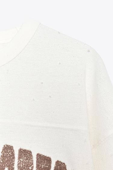 SLOGAN SWEATSHIRT - Ecru by Zara - Image 6