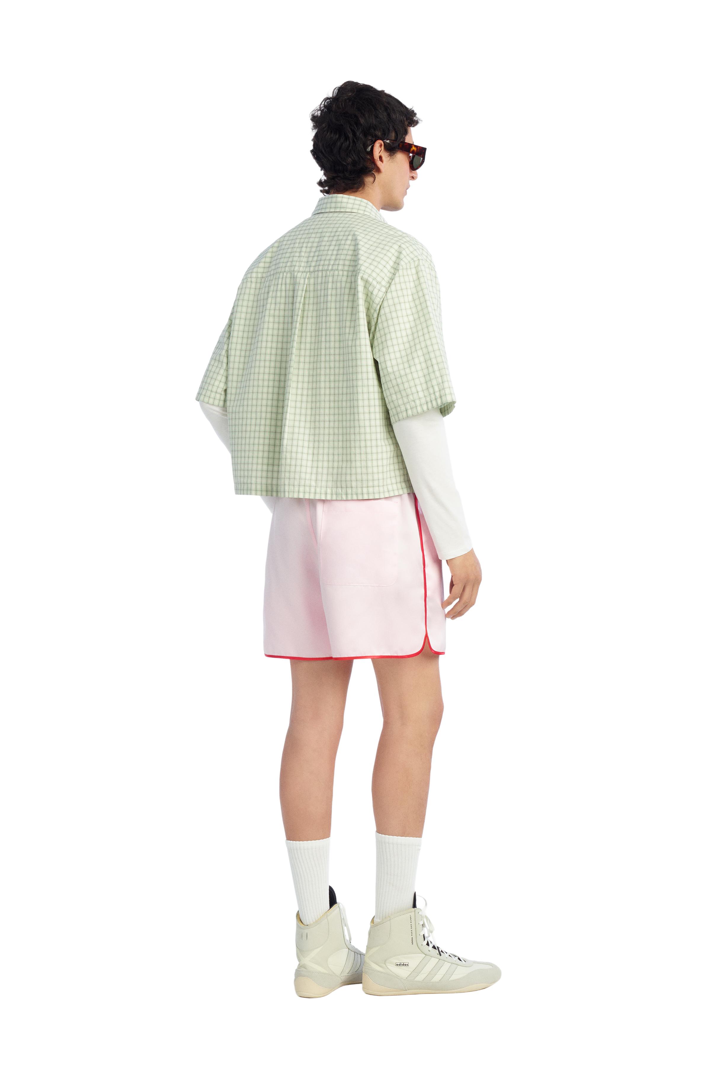 PLAID BOXY FIT SHIRT — White / Green