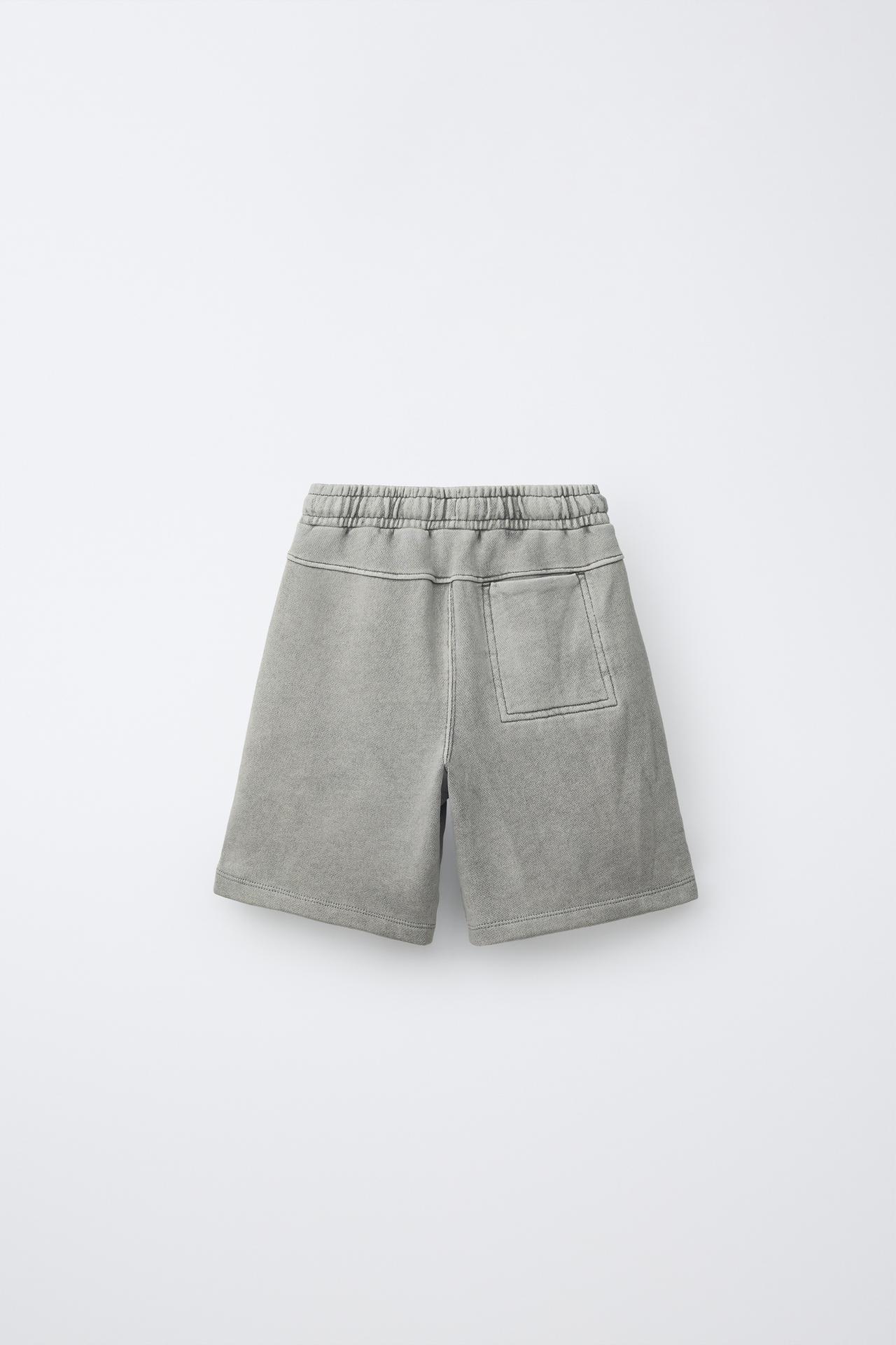 WASHED EFFECT SHORTS — Gray