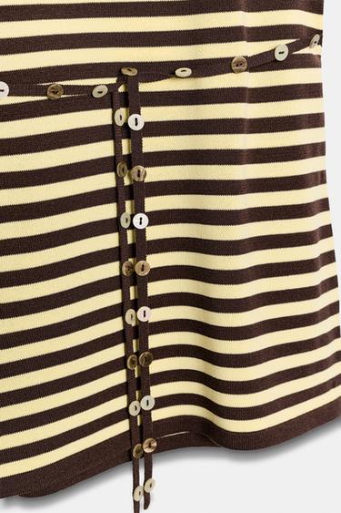 ROBE HALTER RAYURES CEINTURE - Brown Stripes de Zara - Image 7