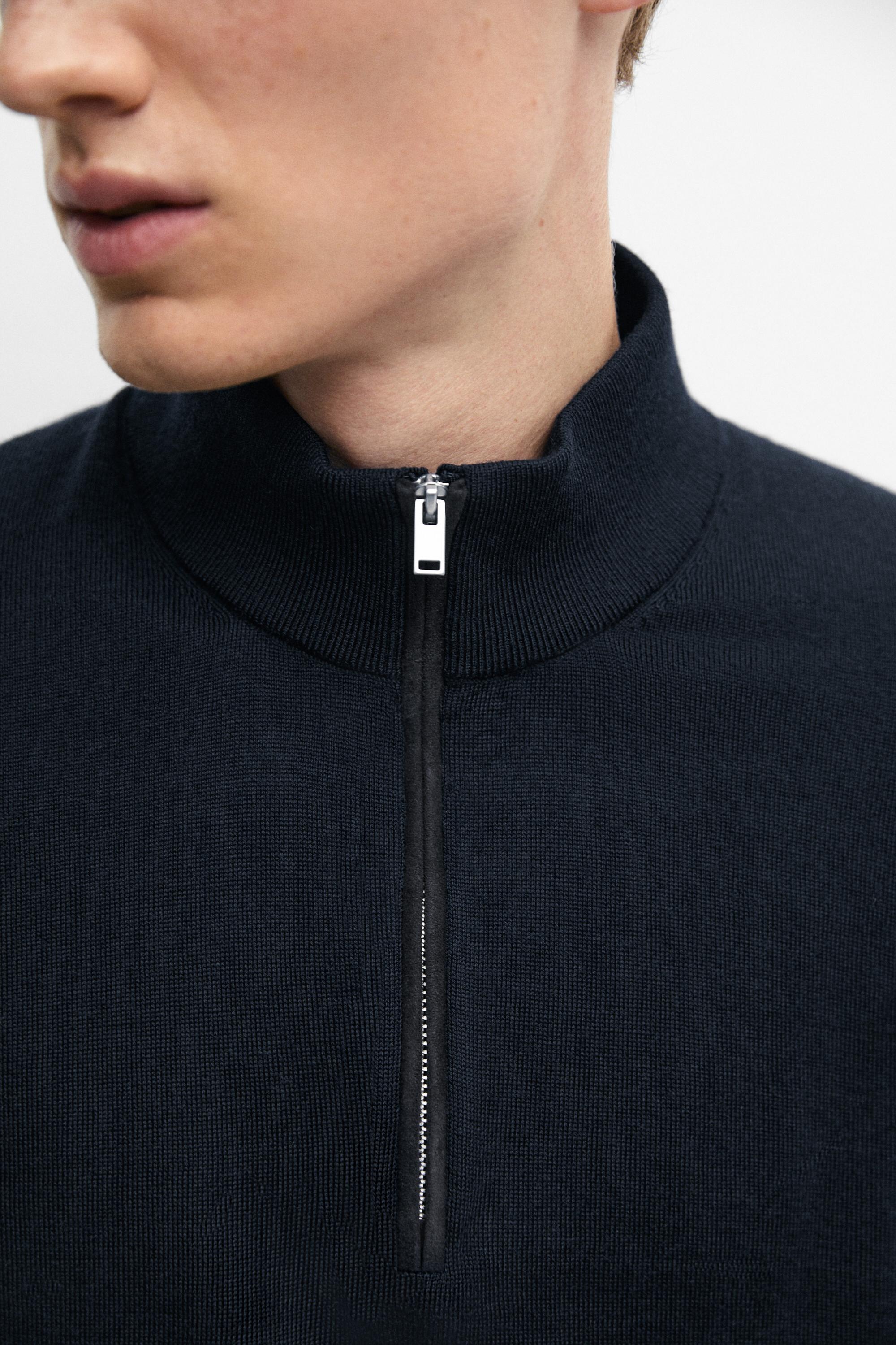 Pull col montant en maille mérinos mélangée