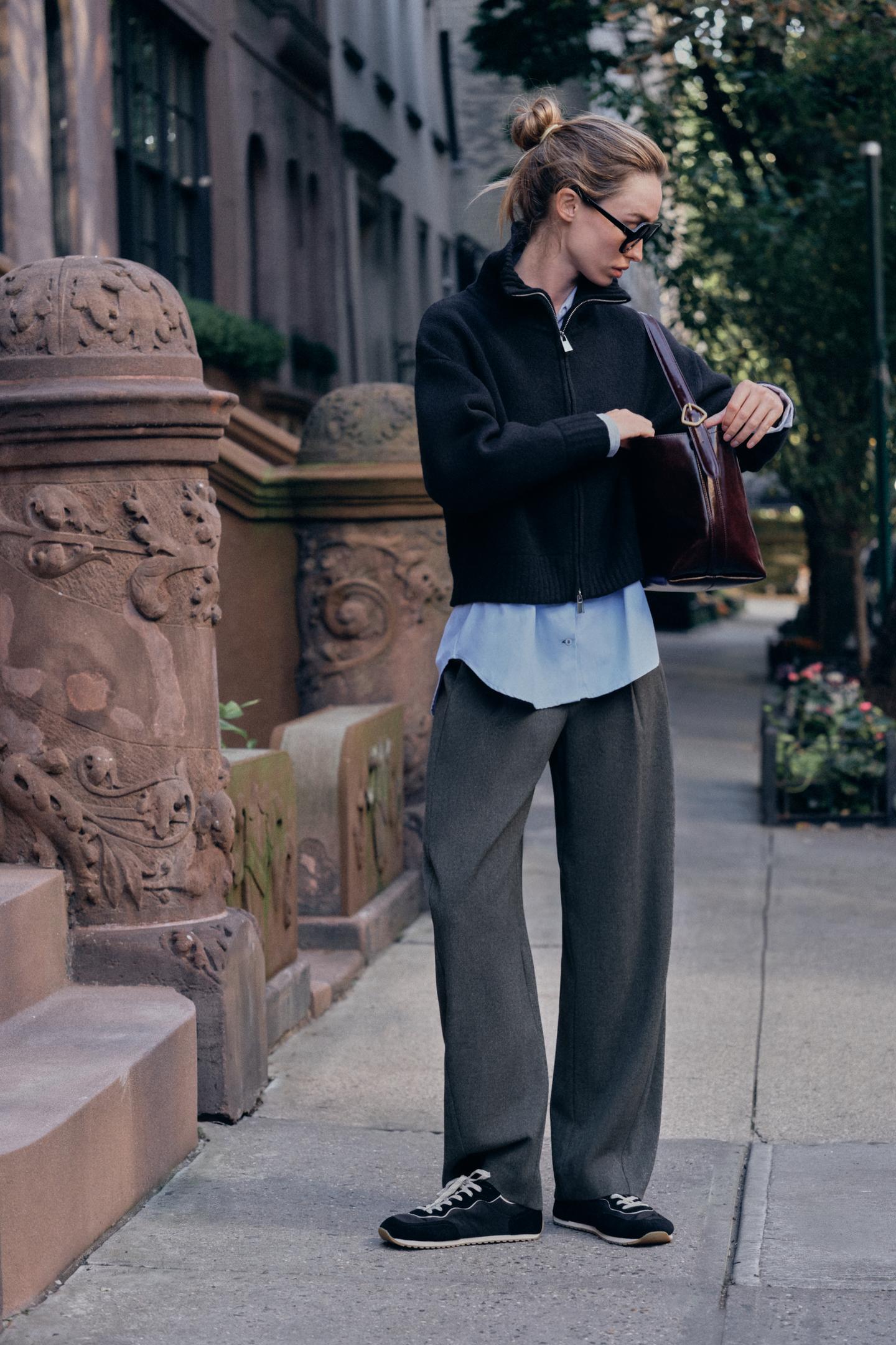 Женский кардиган Zara High Neck, цвет: Тёмно-синий — фото 5