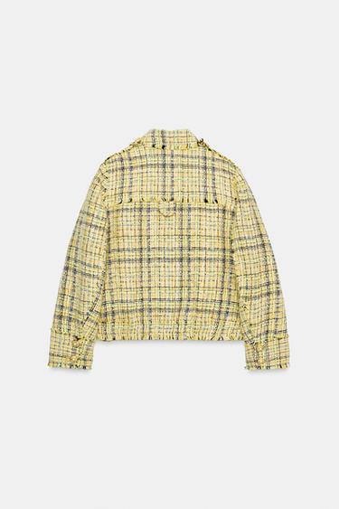 VESTE À CARREAUX TEXTURÉE ZW COLLECTION - Jaune de Zara - Image 7
