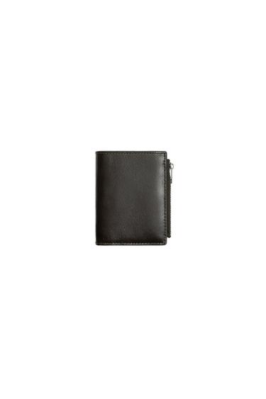 LEATHER COIN WALLET - Brown by Zara