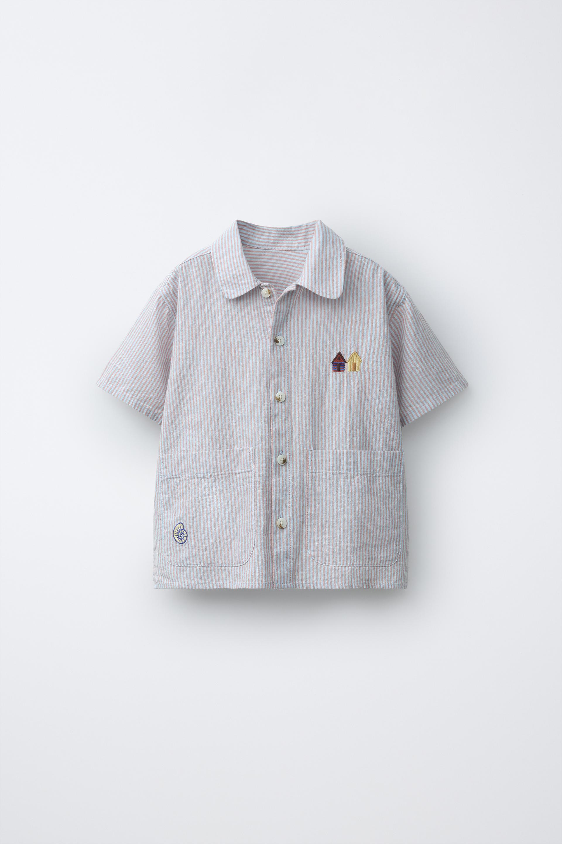 Embroidered Striped Shirt