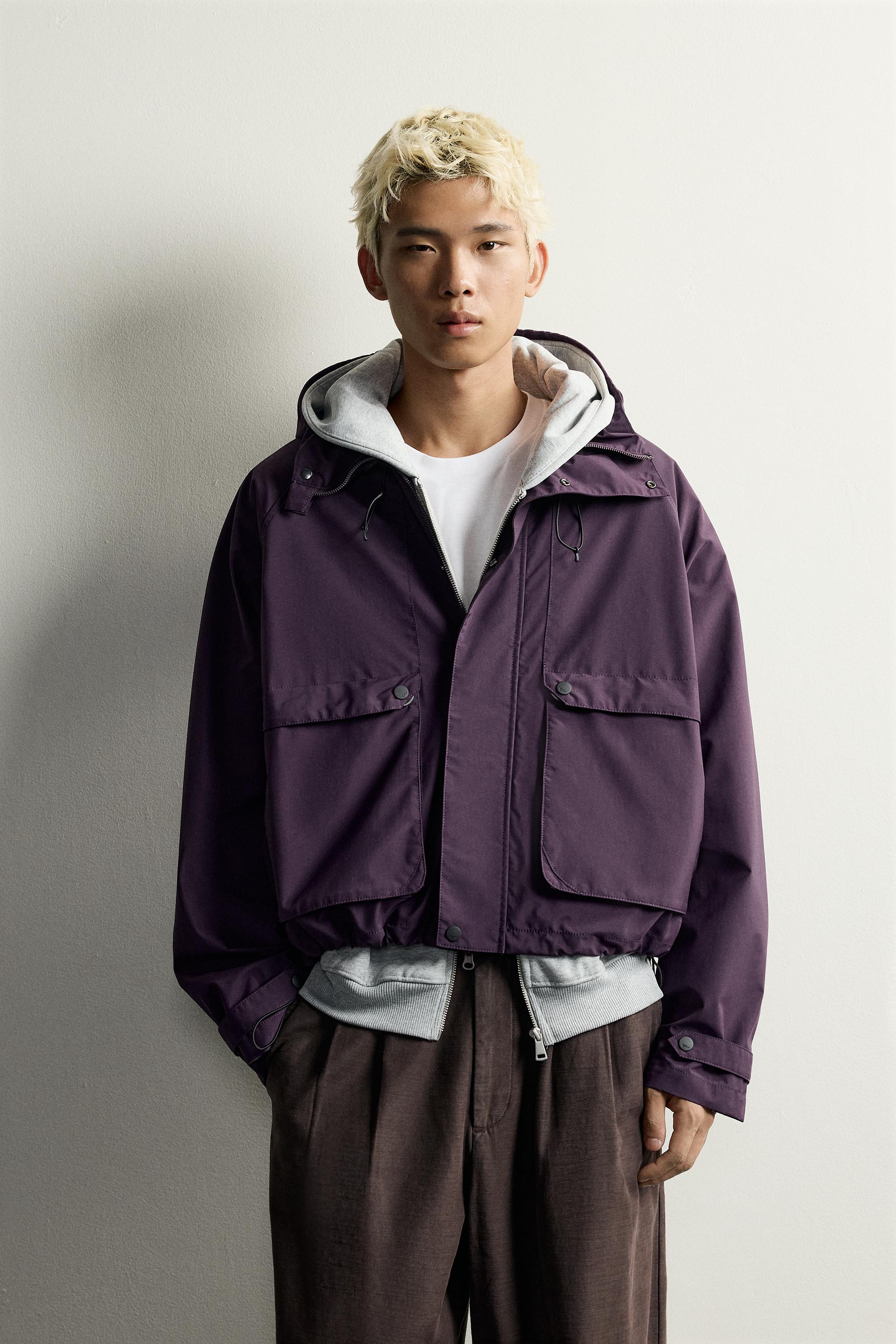 WATER REPELLENT RELAXED FIT JACKET — Purple