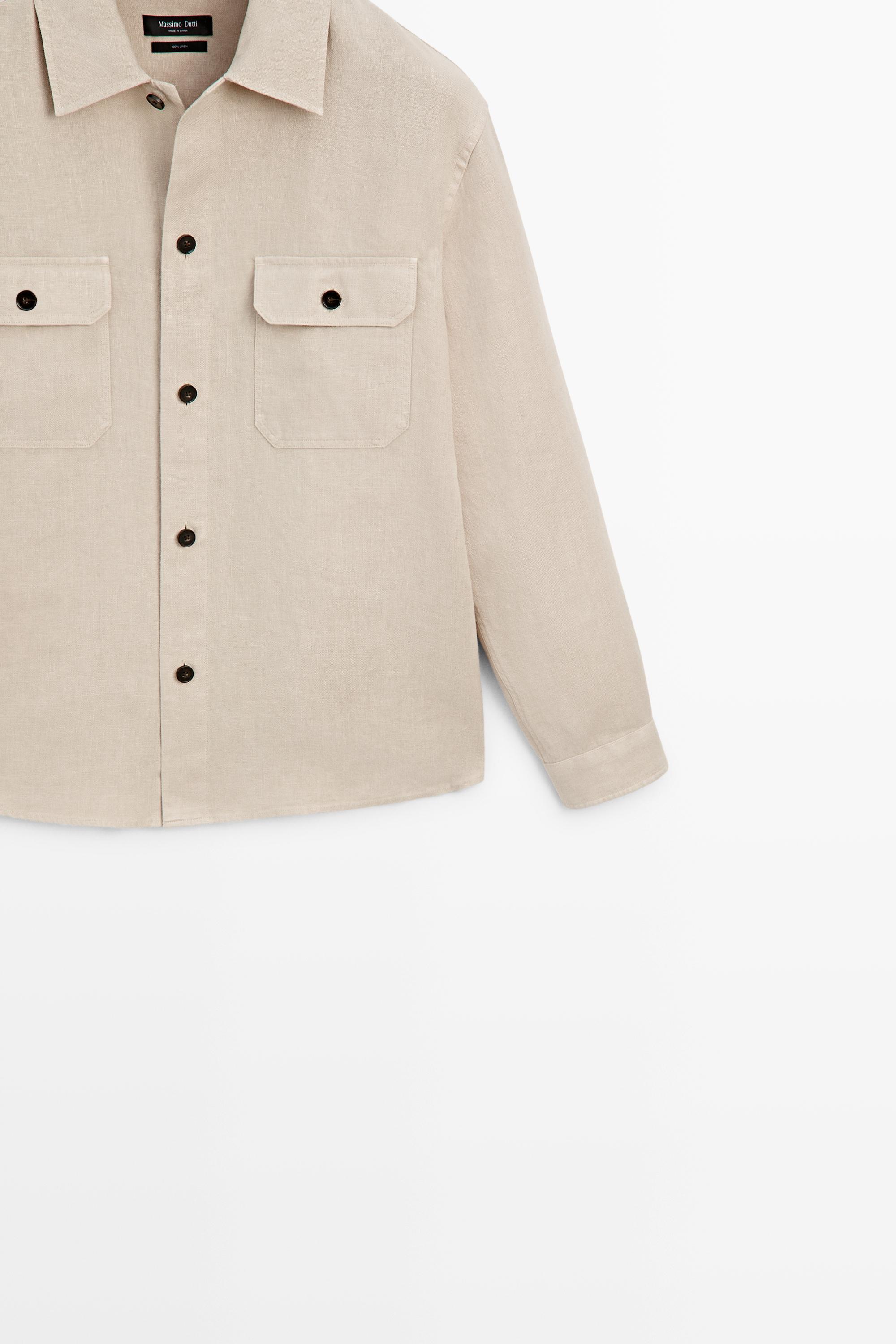 Surchemise poches 100 % lin