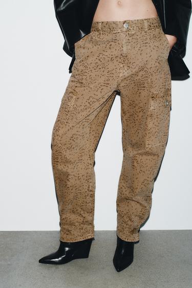 JEANS TRF BAGGY BALLOON ESTAMPADO ANIMAL - único de Zara