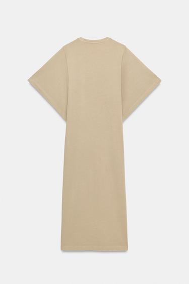 ROBE MIDI COTON - Camel moyen de Zara - Image 6