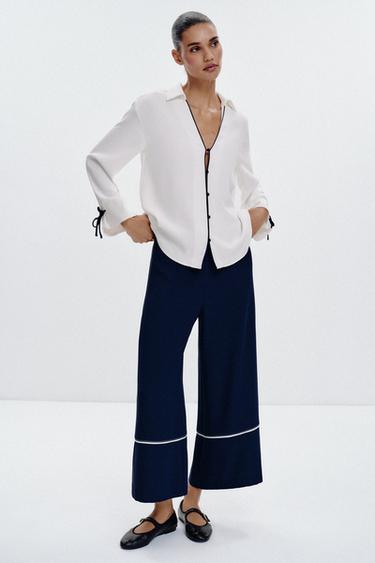 CAMISA VIVOS CONTRASTE - Blanco roto de Zara