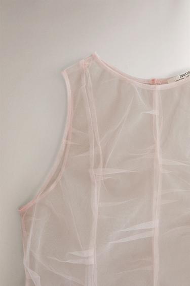 TOP EN ORGANZA ROSÉE - Rose clair de Zara - Image 1