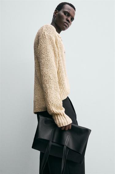 TEXTURED KNIT CARDIGAN - Ecru de Zara - Image 6