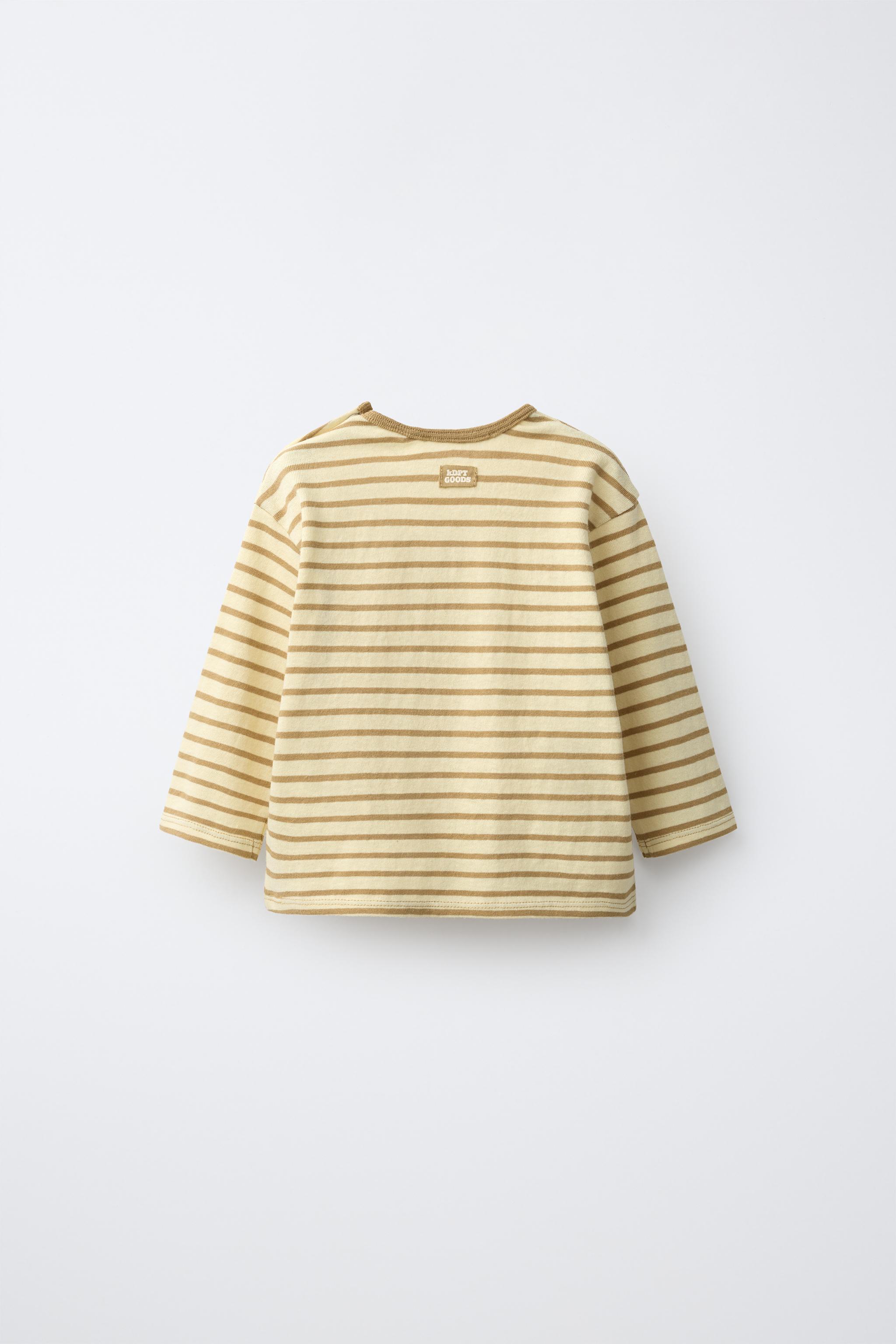STRIPED LABEL T-SHIRT — Yellow