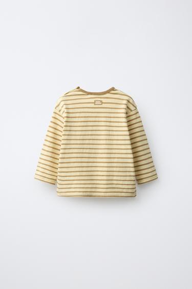 STRIPED LABEL T-SHIRT — Yellow 2