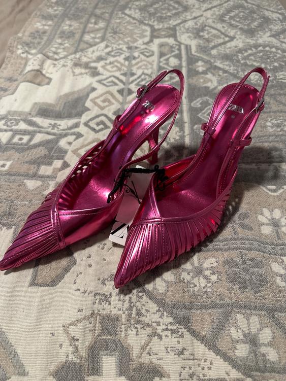 METALLIC SLINGBACK HEELS - Image 4