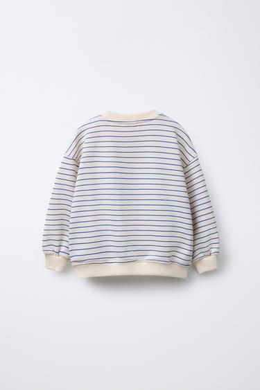 SWEAT À RAYURES - Bleu / Blanc de Zara - Image 1
