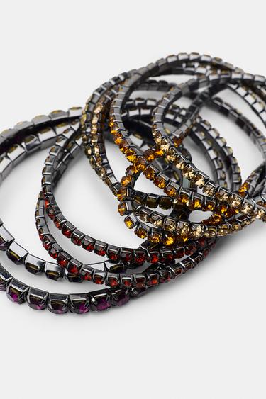 LOT DE BRACELETS ÉLASTIQUES BRILLANTS - Gris anthracite de Zara - Image 3