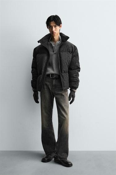 Zara 水洗感人造皮革絎縫外套 - 黑色 - 圖片 0