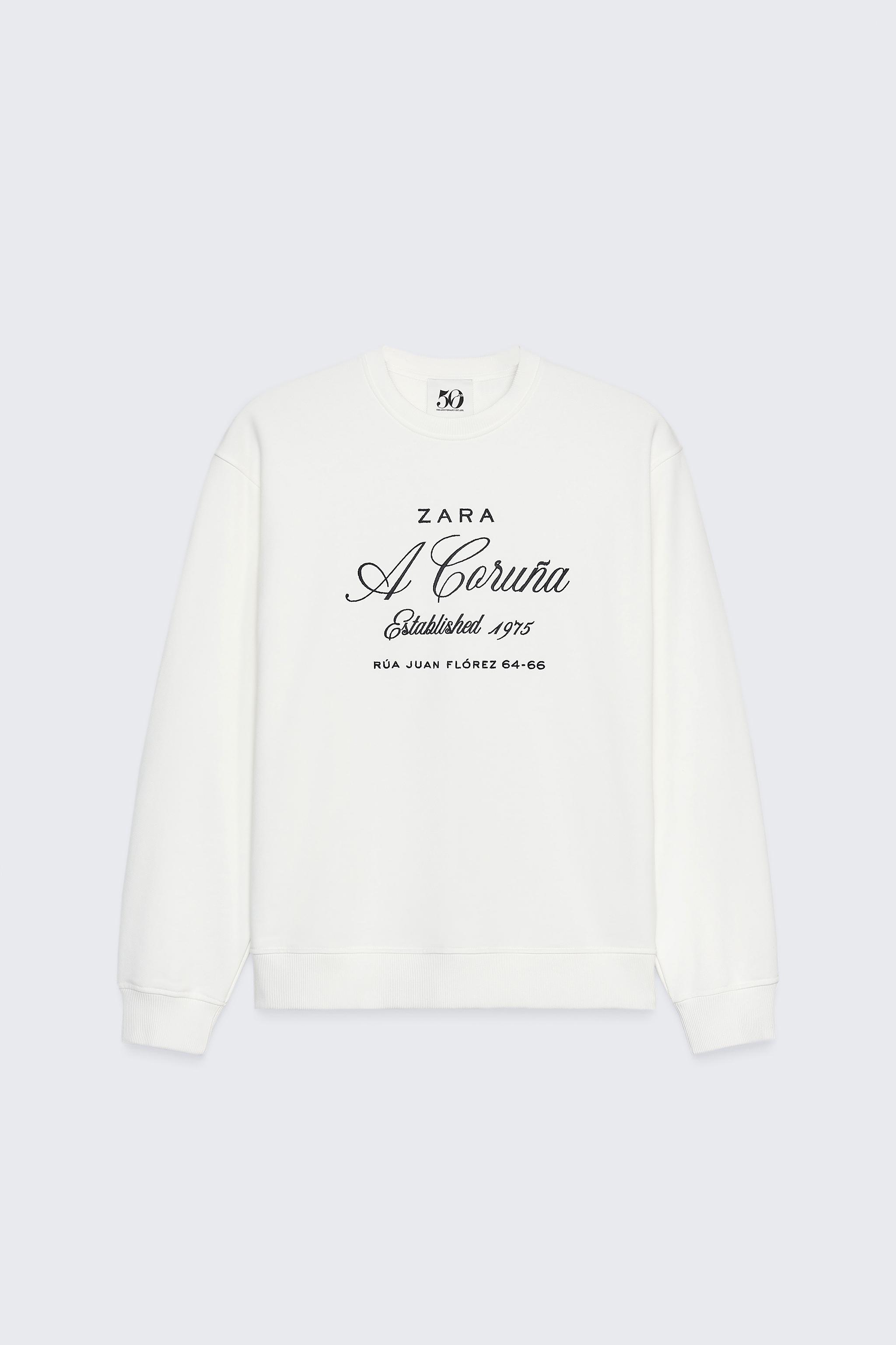 Sara様 50TH ANNIVERSARY EMBROIDERED CREW NECK SWEATSHIRT - Oyster