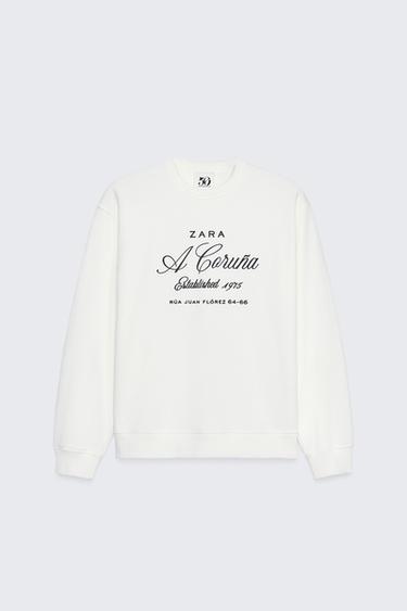 50TH ANNIVERSARY EMBROIDERED CREW NECK SWEATSHIRT - Oyster-white by Zara