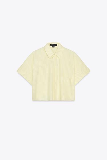 CHEMISE COURTE EN POPELINE - Imprimée de Zara - Image 4