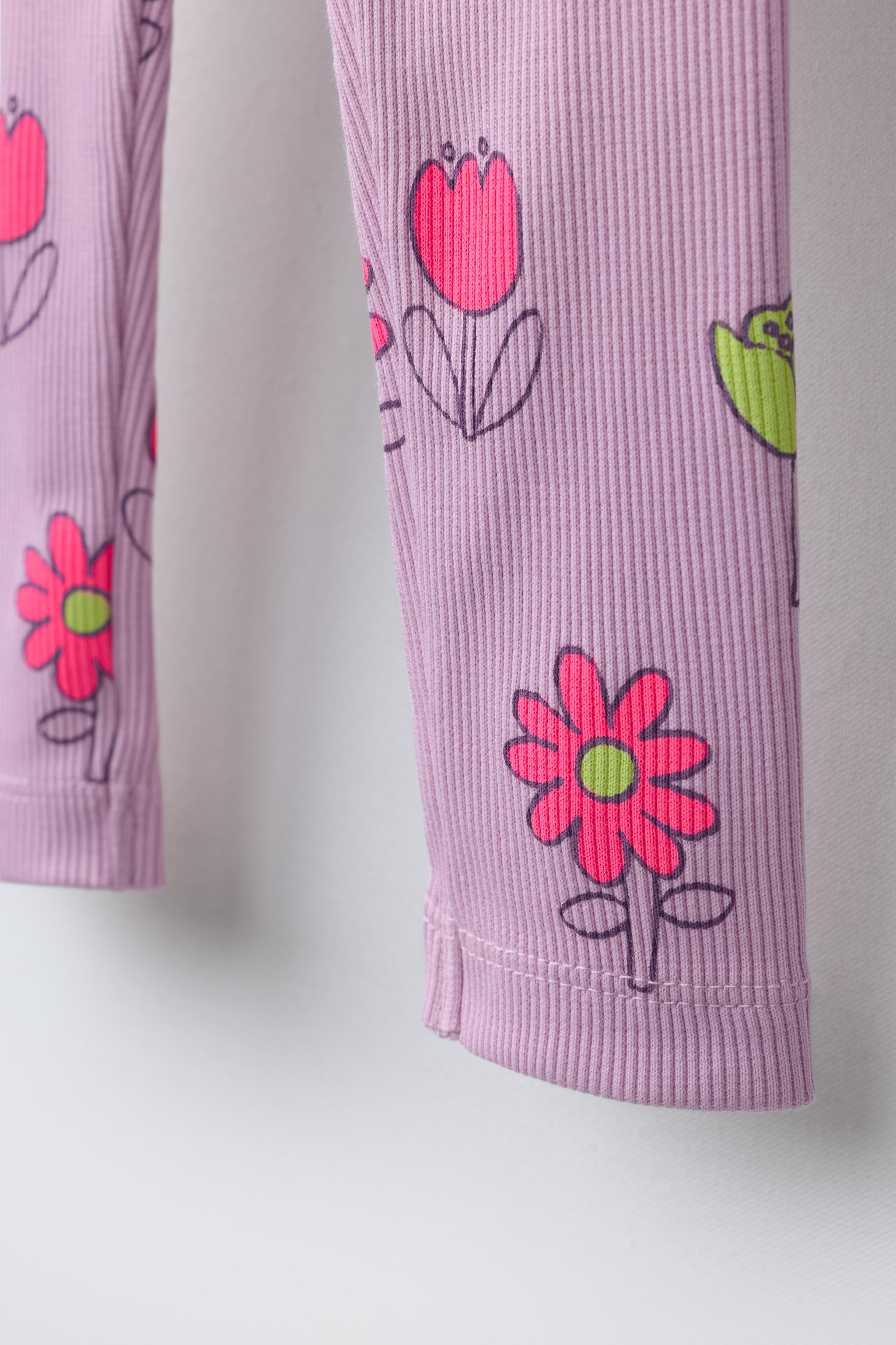 PRINTED RIBBED LEGGINGS