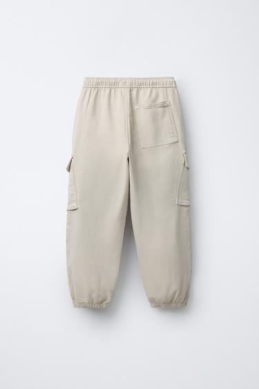 PANTALÓN JOGGER CARGO ETIQUETA - Beige de Zara