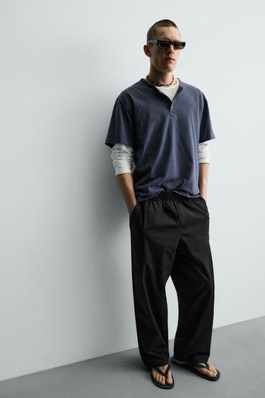 PANTALON RELAXED FIT EN COTON - Noir de Zara - Image 5