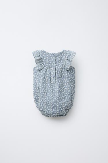 GRENOUILLÈRE BRODÉE FLEURS VOLANTS - Bleu chiné de Zara - Image 1