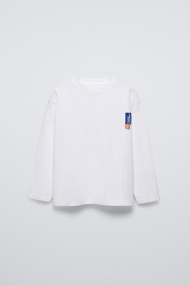 Zara LABEL T-SHIRT - White