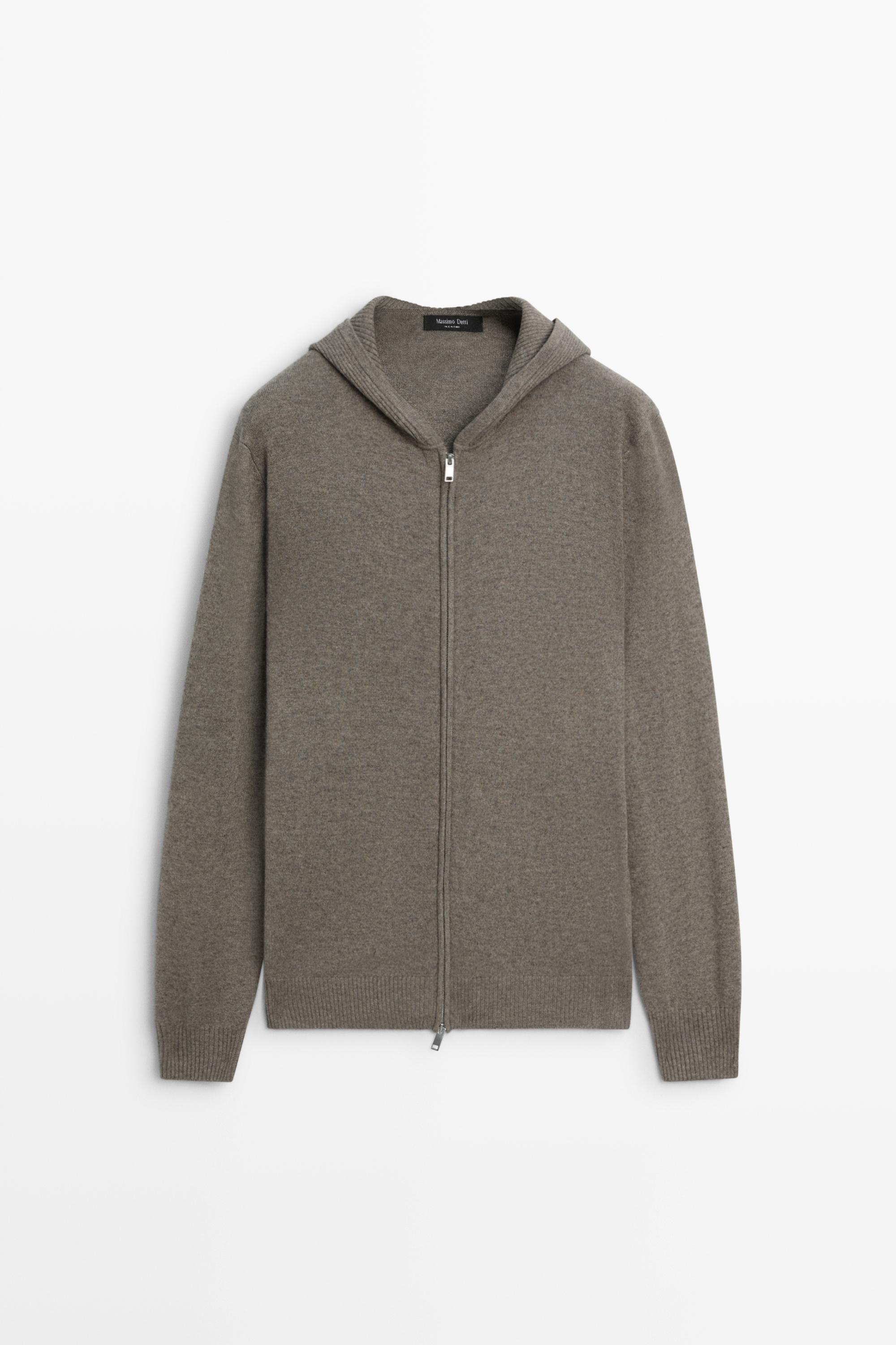 Cardigan en maille à capuche laine mélangée