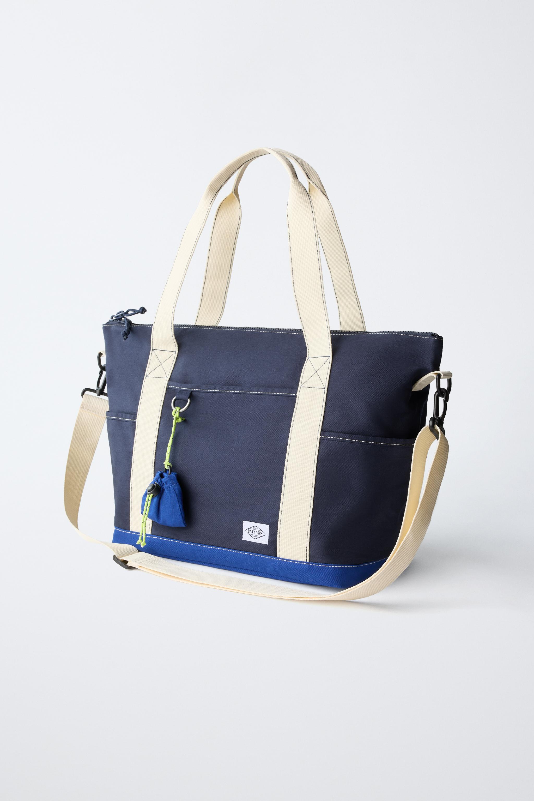 コントラストボストンバッグ - ブルー | ZARA Japan / 日本