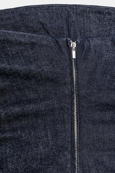 ROBE BUSTIER EN JEAN TRF À FRONCES - Indigo foncé de Zara - Image 8