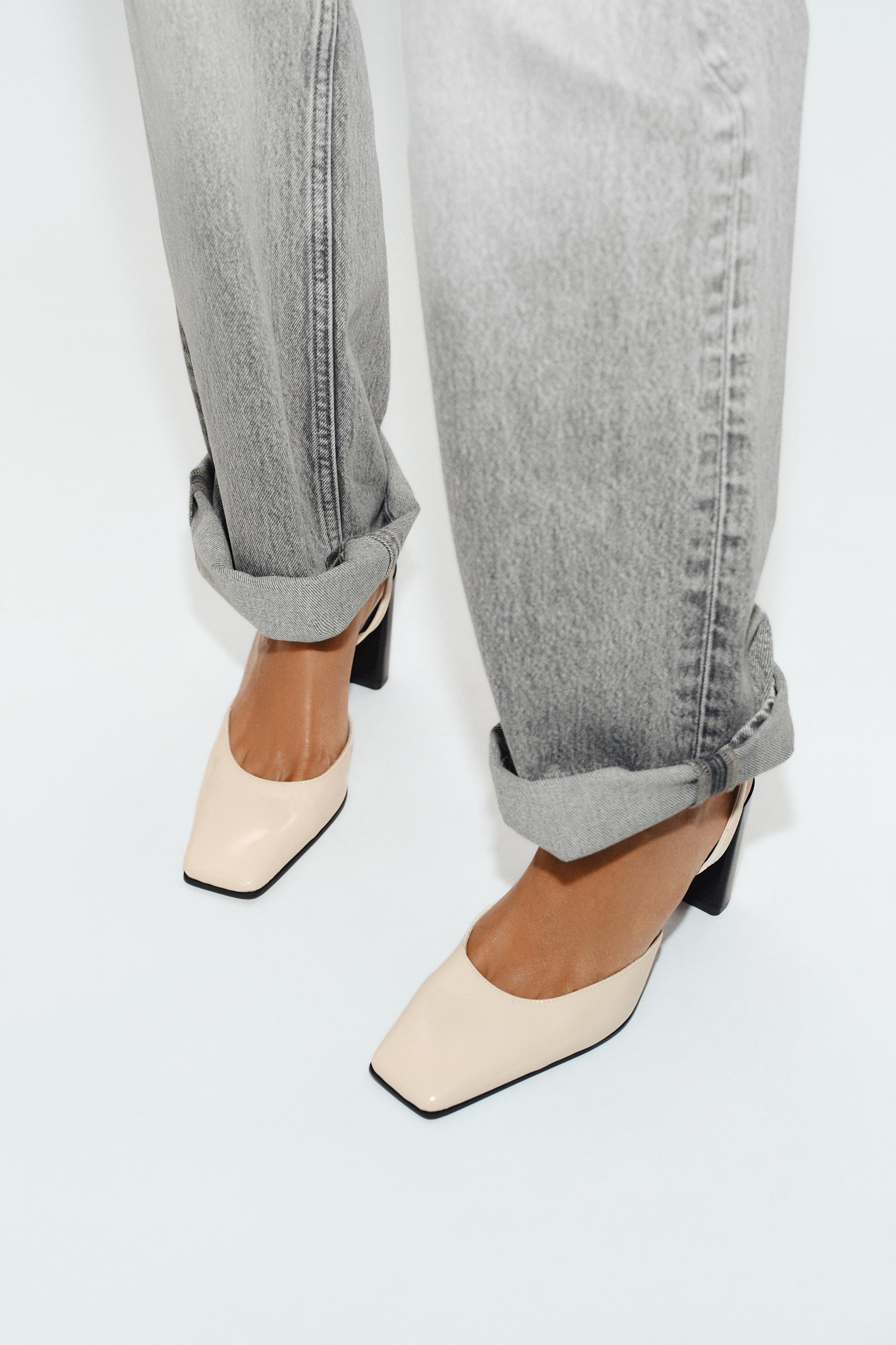 WIDE HEEL SLINGBACK SHOES